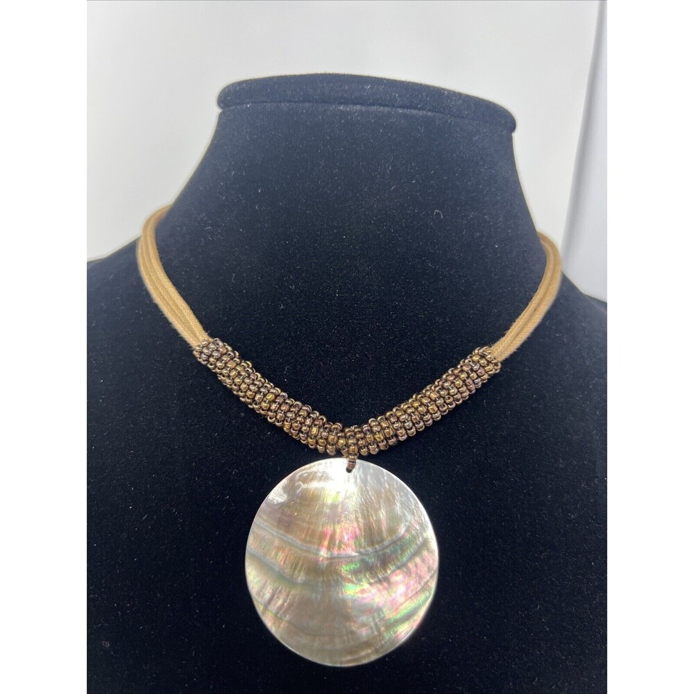Vintage Mother Of Pearl Bead Necklace 16-19 Inch Adjustable Lia Sophia